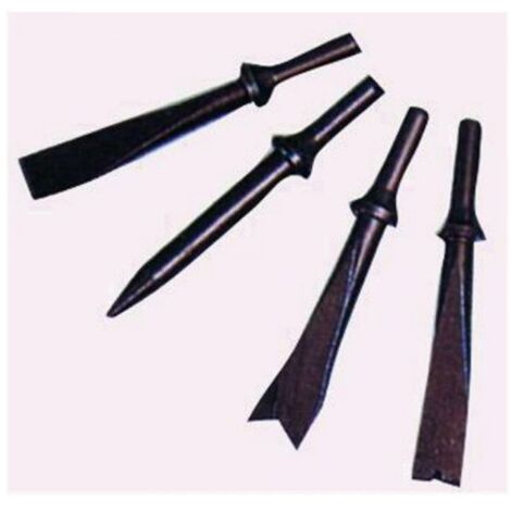 Vigor Accessorio per Martelli Aria Compressa 4 Scalpelli Cilindrico 3 4x125mt