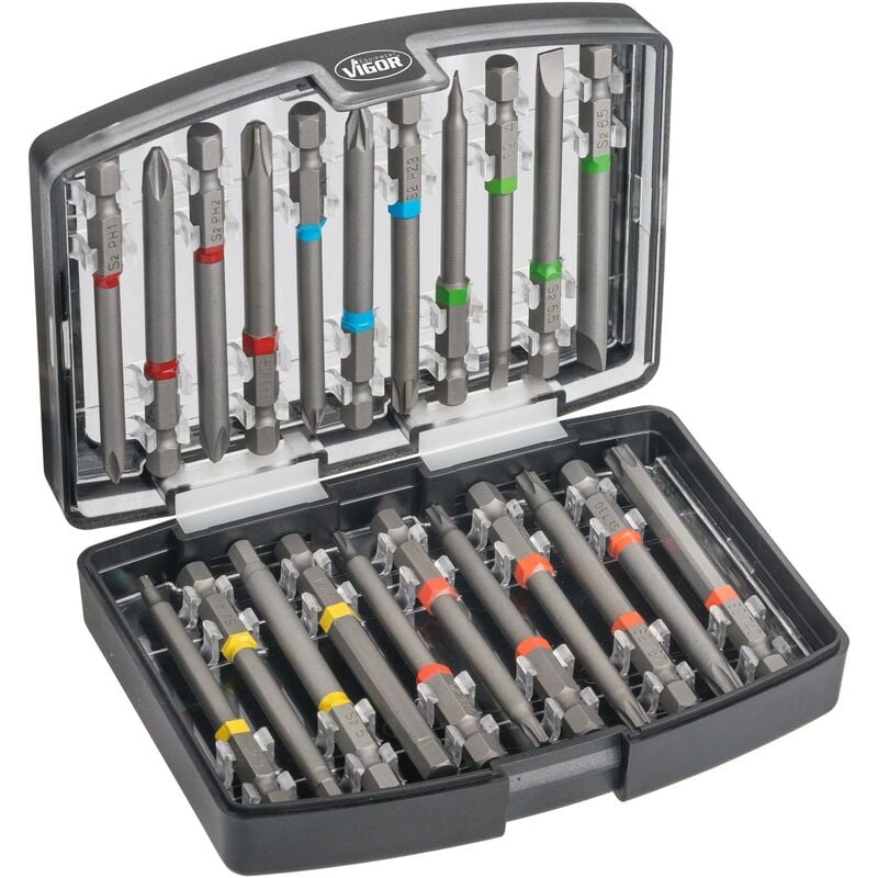 V6068 V6068 Bit-Set Innen-Sechskant, Kreuzschlitz Phillips, Kreuzschlitz Pozidriv, pz, Schlit - Vigor