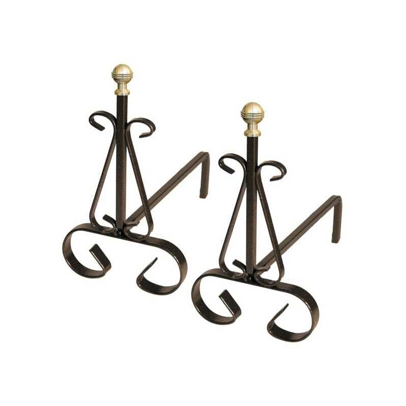 Mille - Chenets Boutons Laiton 35X15 h 25 50037