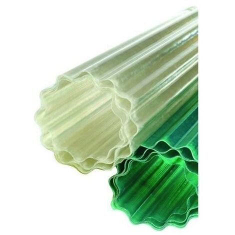 Vigor-blinky Ondulux Pannello Ondulato Poliestere Fibra di Vetro 10 m Altezza 200 cm Spessore 8-10 mm Trasmissione Luminosa 86% colore Neutro