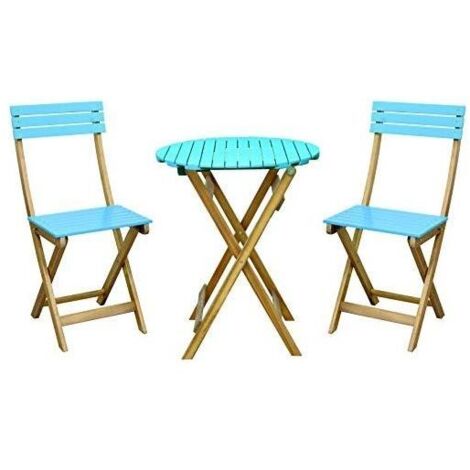 Vigor-Blinky Set Arredo Giardino Paride Legno Azzurro 3 Pezzi