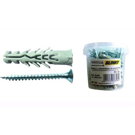 Vigor-Blinky Tasselli 6-Alette Secchio 100 Pezzi con Vite 6mm