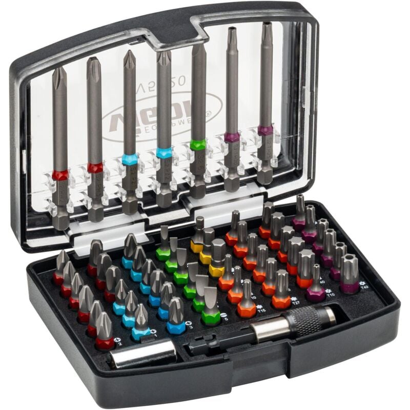 Vigor - Boîtier d'embouts-tournevis ∙ V5020 ∙ Hexagone massif 1/4 pouce (6,3 mm) ∙ Profil à fente, Profil à 6 pans intérieurs, Profil Phillips ph,