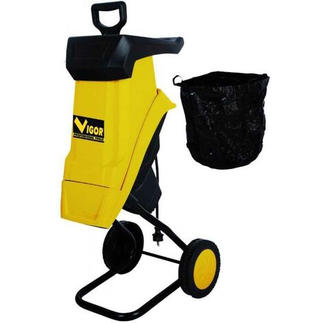 Vigor – Broyeur de végétaux électrique 2500W – Diamètre de coupe 40mm – Moteur puissant avec système d'aspiration automatique – 14 kg