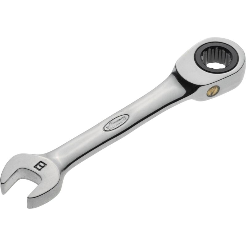 Vigor - Ratcheting combination wrench ∙ short ∙ V2822 ∙ Profilo esagonale esterno, Profilo a doppio esagono esterno ∙ Size 8 mm