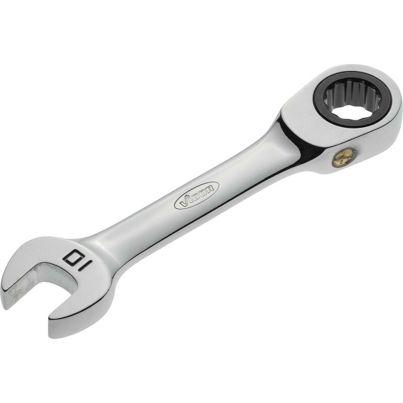 Ratcheting combination wrench ∙ short ∙ V2824 ∙ Profilo esagonale esterno, Profilo a doppio esagono esterno ∙ Size 10 mm