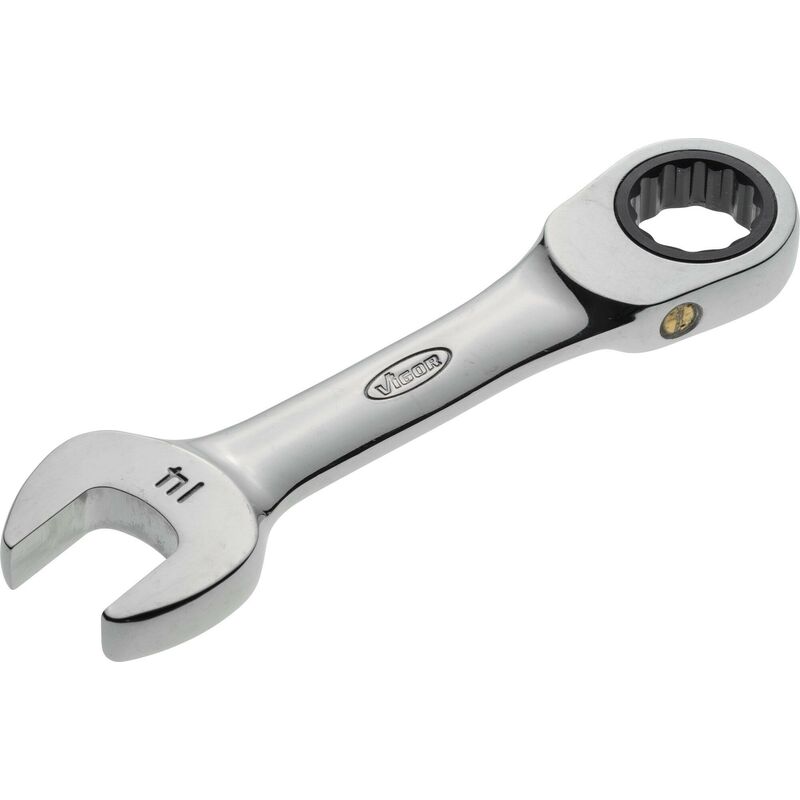 Ratcheting combination wrench ∙ short ∙ V2828 ∙ Profilo esagonale esterno, Profilo a doppio esagono esterno ∙ Size 14 mm