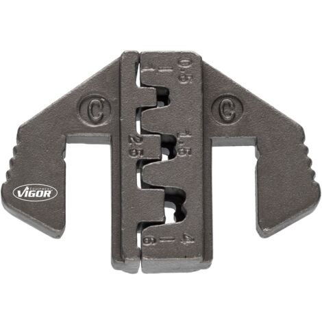 VIGOR Crimp-Einsatz C: für offene, unisolierte Kabelschuhe von 0,5 - 6,0 mm² (Breite bis 6,3 mm)