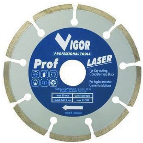 Vigor Dischi Diamantati A Settori Diametro Mm.115