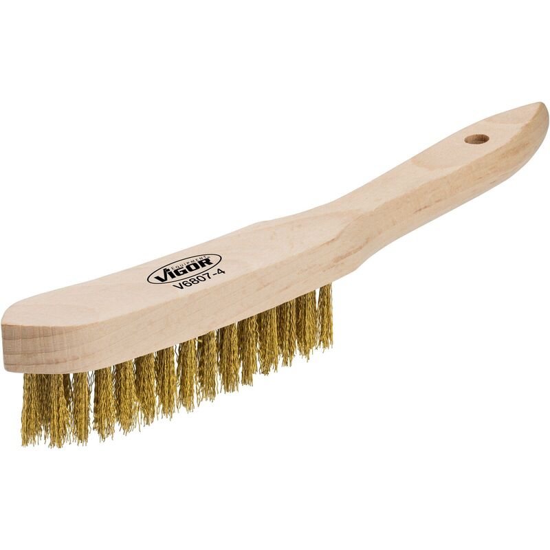Vigor - Drahtbürste ∙ Messing ∙ 4-reihig ∙ V6807-4 ∙ Länge: 150 mm