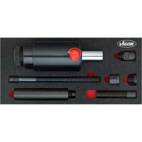 VIGOR Druck- und Zug-Hydraulikzylinder, 18 t, V5064, 10-tlg., Anzahl Werkzeuge: 10