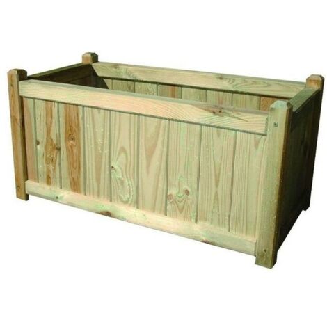 Vigor Fioriera Rettangolare Cipro in Legno 80X40 cm