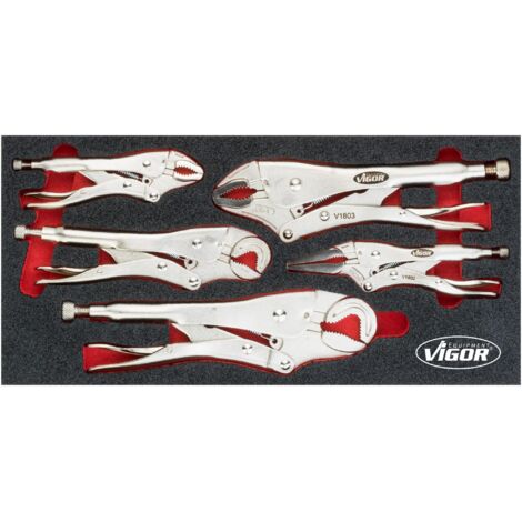 VIGOR Gripzangen Satz, 5-tlg., 16 - 27 mm, 11 - 19 mm, Anzahl Werkzeuge: 5