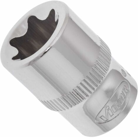 VIGOR Innenvierkant Antrieb 10 = 3/8 Zoll TX Steckschlüssel-Einsatz Außen TX Profil V2146 Vierkant hohl 10 mm (3/8 Zoll) Außen TX Profil E 16 Gesamtlänge: 28 mm