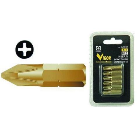 Vigor Inserti Per Avvitatori Cro-Titanio Pz.6 N. 2 Ph