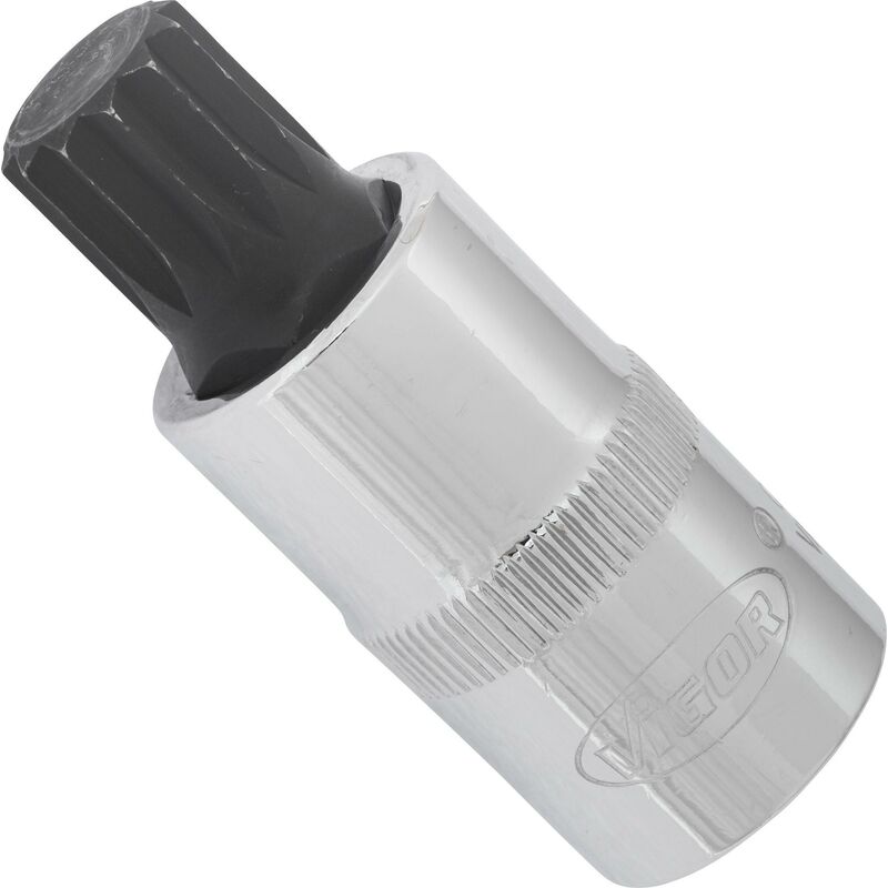 Vigor - Screwdriver socket for screws with internal serration (xzn) ∙ V2065 ∙ Attacco quadro, cavo, 1/2 di pollice (12,5 mm) ∙ Profilo poligonale