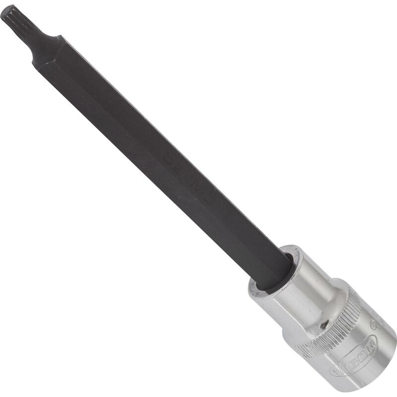 Vigor - Screwdriver socket for screws with internal serration (xzn) ∙ V2122 ∙ Attacco quadro, cavo, 1/2 di pollice (12,5 mm) ∙ Profilo poligonale