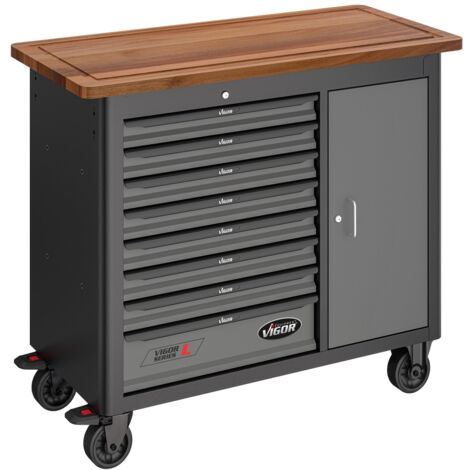 VIGOR Mobile Werkbank Series L, leer, L x B x H: 1091 x 481 x 1018 mm
