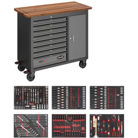 VIGOR Mobile Werkbank Series L, mit Sortiment, 375-tlg., Anzahl Werkzeuge: 375, Art.Nr. V5158
