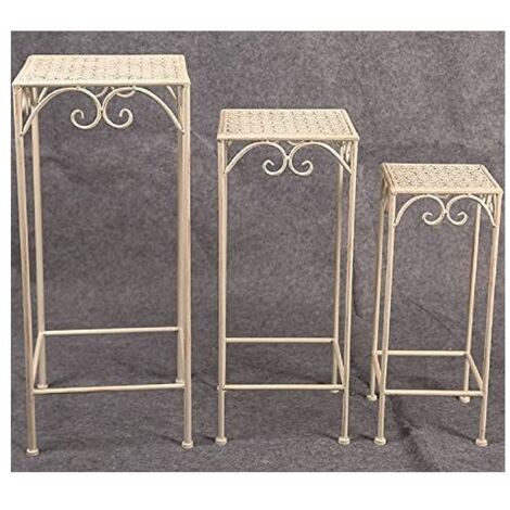 Vigor Portafiori in Ferro battuto Mika Set 3 Sgabelli