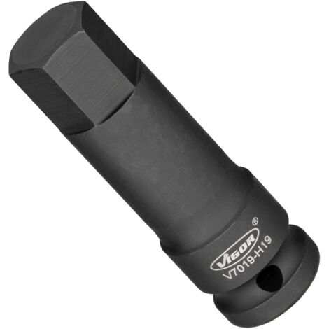 VIGOR Schlagschrauber Schraubendrehereinsatz, 1/2 (12,5 mm) Vierkant hohl, Innen Sechskant Profil, SW 19 mm