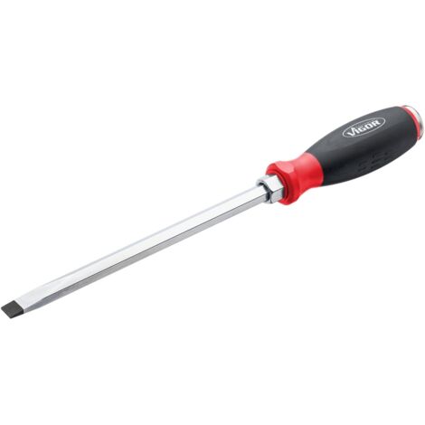 VIGOR Schraubendreher mit Schlagkappe, mit Antriebsvierkant, 1/4 (6,3 mm) Vierkant hohl, Schlitz Profil, SW  x 10 mm