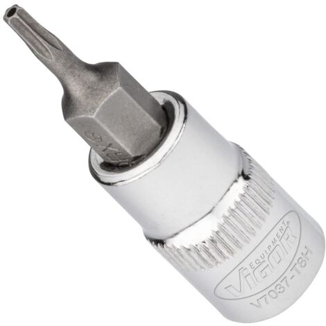 VIGOR Schraubendrehereinsatz, 1/4 (6,3 mm) Vierkant hohl, Tamper Resistant TORX Profil, SW T8H