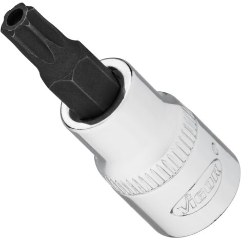 VIGOR Schraubendrehereinsatz, 3/8 (10 mm) Vierkant hohl, Tamper Resistant TORX Profil, SW T40H