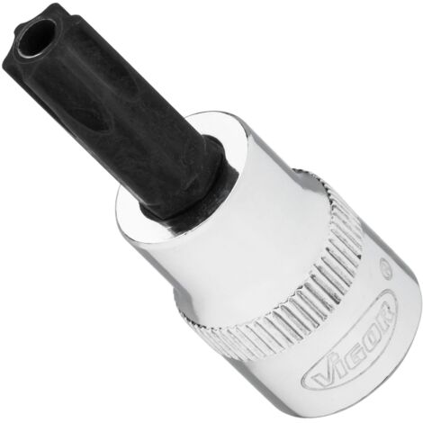 VIGOR Schraubendrehereinsatz, 3/8 (10 mm) Vierkant hohl, Tamper Resistant TORX Profil, SW T50H