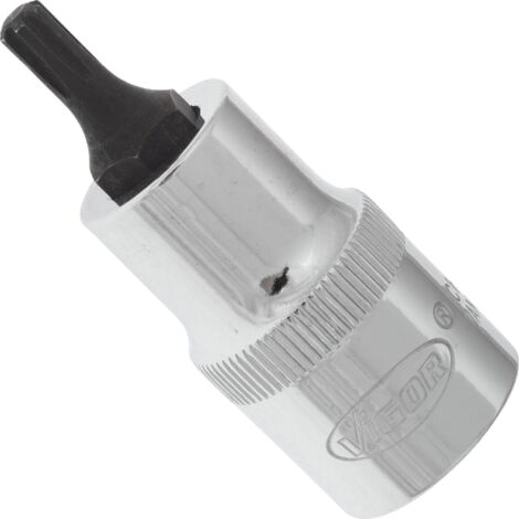 VIGOR Schraubendrehereinsatz, V2202, 1/2 (12,5 mm) Vierkant hohl, Innen Keilprofil Ribe-CV, SW M5