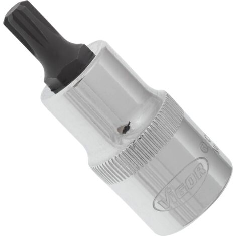 VIGOR Schraubendrehereinsatz, V2204, 1/2 (12,5 mm) Vierkant hohl, Innen Keilprofil Ribe-CV, SW M7
