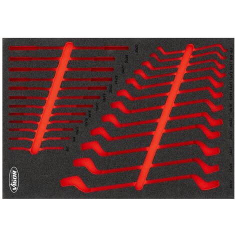 VIGOR Schraubenschlüssel-Einlage, leer, L, L x B x H: 563 mm x 393 mm x 35 mm, Art.Nr. V6808N-L
