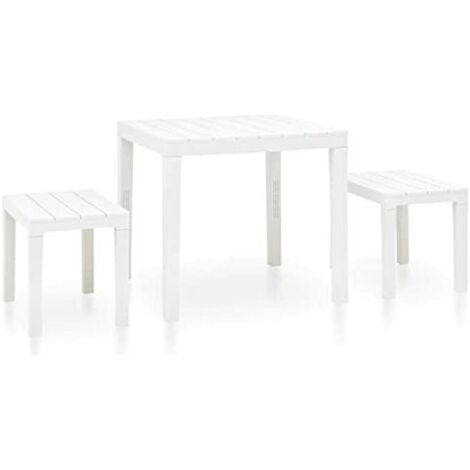 Vigor Set Arredo Giardino PP Papua Bianco 3 Pezzi
