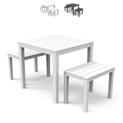 Vigor Set Arredo Giardino PP Papua Bianco 3 Pezzi