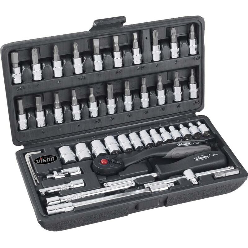 Image of Socket set ∙ V2414N ∙ Attacco quadro, cavo, 1/4 di pollice (6,3 mm) ∙ Profilo esagonale esterno, Profilo interno torx®, Profilo esagonale interno,