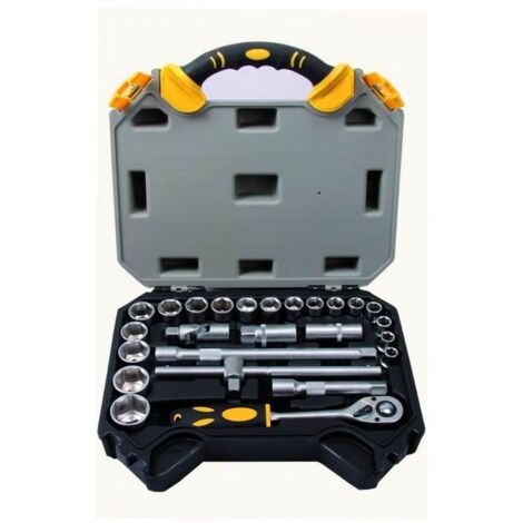 Vigor Set Chiavi Bussola Crv 1/2" Exagonal Pezzi 25 in valigetta