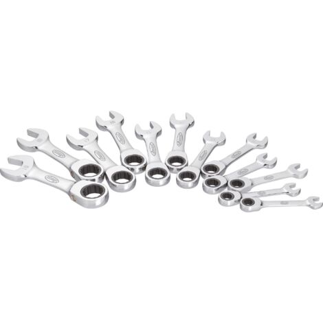 VIGOR  Set di chiavi combinate a cricchetto  corte  12 pezzi 