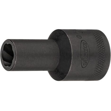 VIGOR Spiralnutenausdreher-Einsatz, 1/2 (12,5 mm) Vierkant hohl, Außen Schraubenausdreher Profil, SW 10 mm