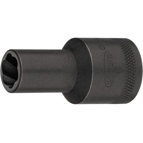 VIGOR Spiralnutenausdreher-Einsatz, 1/2 (12,5 mm) Vierkant hohl, Außen Schraubenausdreher Profil, SW 11 mm