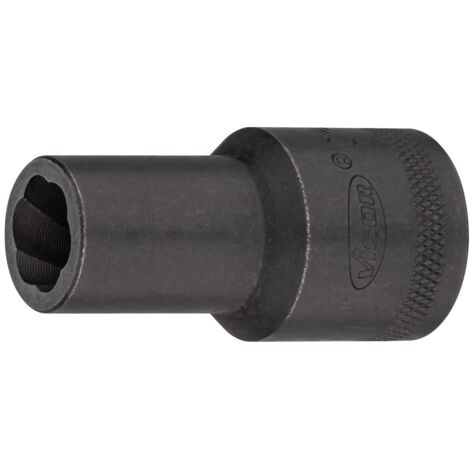 VIGOR Spiralnutenausdreher-Einsatz, 1/2 (12,5 mm) Vierkant hohl, Außen Schraubenausdreher Profil, SW 12 mm
