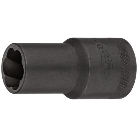 VIGOR Spiralnutenausdreher-Einsatz, 1/2 (12,5 mm) Vierkant hohl, Außen Schraubenausdreher Profil, SW 14 mm