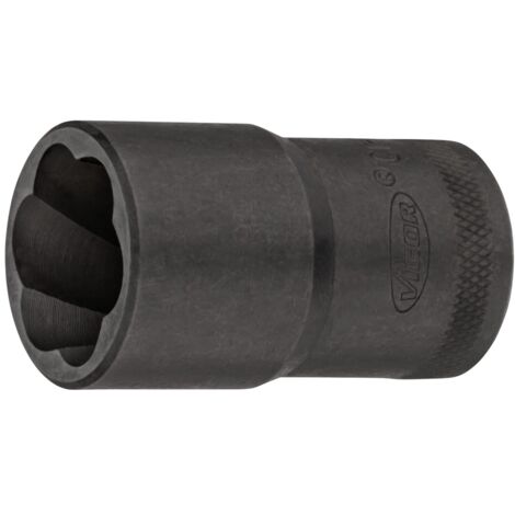 VIGOR Spiralnutenausdreher-Einsatz, 1/2 (12,5 mm) Vierkant hohl, Außen Schraubenausdreher Profil, SW 21 mm