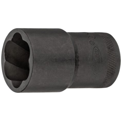 VIGOR Spiralnutenausdreher-Einsatz, 1/2 (12,5 mm) Vierkant hohl, Außen Schraubenausdreher Profil, SW 22 mm