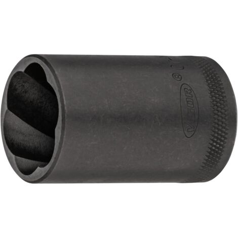 VIGOR Spiralnutenausdreher-Einsatz, 1/2 (12,5 mm) Vierkant hohl, Außen Schraubenausdreher Profil, SW 24 mm