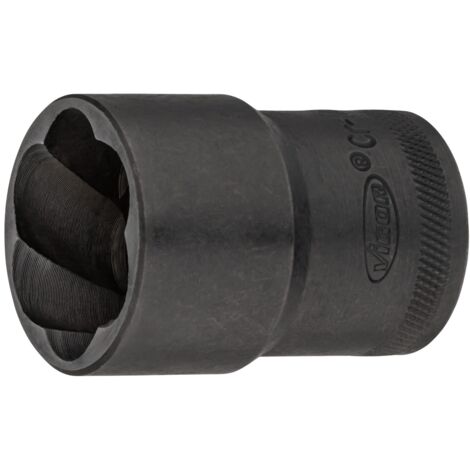 VIGOR Spiralnutenausdreher-Einsatz, 1/2 (12,5 mm) Vierkant hohl, Außen Schraubenausdreher Profil, SW 27 mm