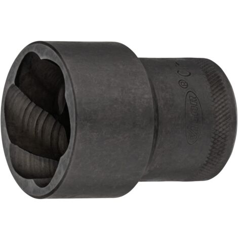 VIGOR Spiralnutenausdreher-Einsatz, 1/2 (12,5 mm) Vierkant hohl, Außen Schraubenausdreher Profil, SW 30 mm