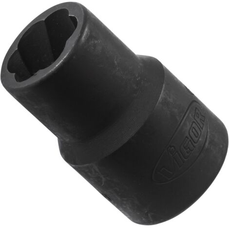 VIGOR Spiralnutenausdreher-Einsatz, Vierkant hohl 12,5 mm (1/2), Außen Schraubenausdreher Profil, 12 mm