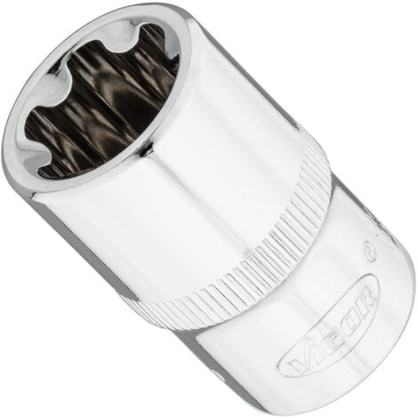 VIGOR T+ Steckschlüsseleinsatz, 1/2 (12,5 mm) Vierkant hohl, Außen TORX Plus Profil, SW E20+