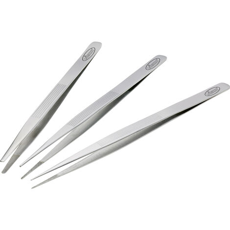 Vigor V1438 Pinzetten-Set 3teilig Flach-rund, Stumpf, Spitz