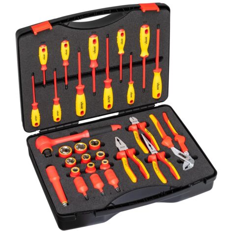 VIGOR VDE Werkzeug Satz, 1/2 (12,5 mm) Vierkant hohl, Außen Sechskant Profil, Innen TORX Profil, Innen Sechskant Profil, Kreuzschlitz Profil PH, Pozi